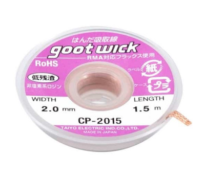 Solder wick Q046 оплетка для удаления припоя d-2 мм L-1,5м. Solder wick Q046 оплетка для удаления припоя d-2 мм L-1,5м.