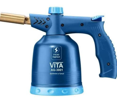 Газовая паяльная лампа VITA Маруся с пьезоподжигом (сопло латунь) Греция Газовая паяльная лампа VITA Маруся с пьезоподжигом (сопло латунь) Греция