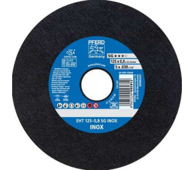 Круг отрезной PFERD EHT 125х1,0х22,23мм SG INOX (металл) Круг отрезной PFERD EHT 125х1,0х22,23мм SG INOX (металл)