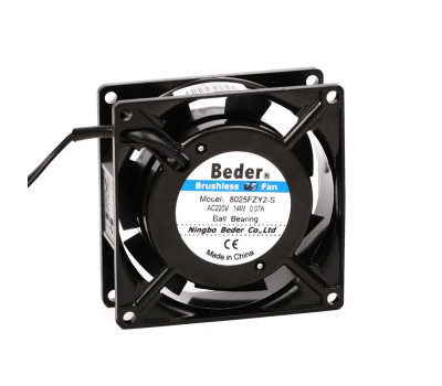 Вентилятор переменного тока Beder 80х80х25мм, AC 220V, 0,07А, 36 м³/ч, ball Вентилятор переменного тока Beder 80х80х25мм, AC 220V, 0,07А, 36 м³/ч, ball
