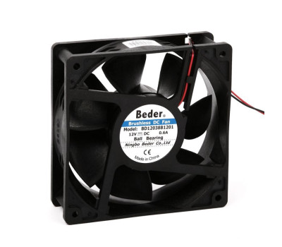 Вентилятор постояного тока Beder 120х120х38мм, DC 12V, 0,6А, 150,2 м³/ч, ball Вентилятор постояного тока Beder 120х120х38мм, DC 12V, 0,6А, 150,2 м³/ч, ball