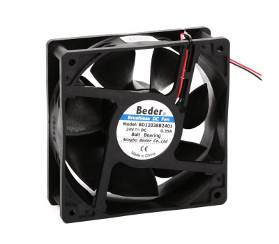 Вентилятор постояного тока Beder 120х120х38мм, DC 24V, 0,35А, 150,2 м³/ч, ball Вентилятор постояного тока Beder 120х120х38мм, DC 24V, 0,35А, 150,2 м³/ч, ball