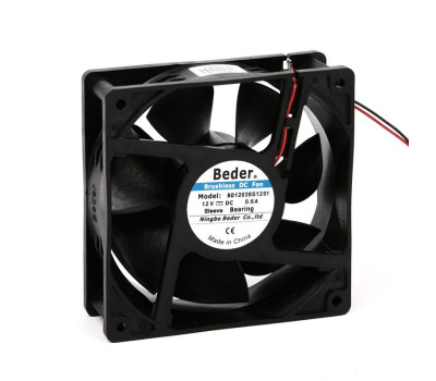 Вентилятор постояного тока Beder 120х120х38мм, DC 12V, 0,6А, 150,2 м³/ч, sleeve