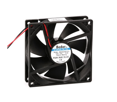 Вентилятор постояного тока Beder 92х92х25мм, DC 12V, 0,2А, 92,54 м³/ч, sleeve Вентилятор постояного тока Beder 92х92х25мм, DC 12V, 0,2А, 92,54 м³/ч, sleeve