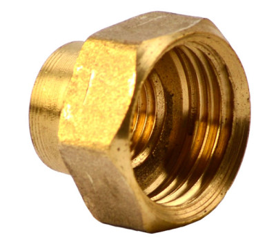 Переход латунный Муфта внутренняя 1/2", внутренняя 1/4"