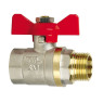 RM кран шар. внут.-3/4", нар.-3/4" латунь (бабочка) 