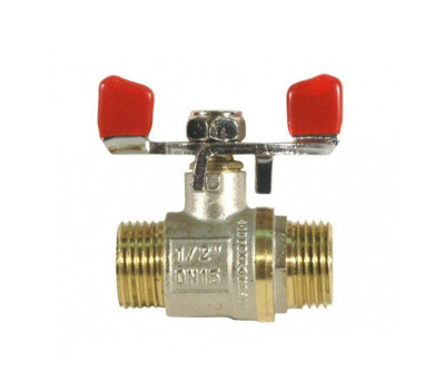 Кран шаровый RM нар.-1/2", нар.-1/2", латунь (бабочка) Кран шаровый RM нар.-1/2", нар.-1/2", латунь (бабочка)