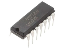 TI LM324N U-3~32В, 4-x канал, 1.4 мА, 1.2 МГц, DIP14 операційний підсилювач