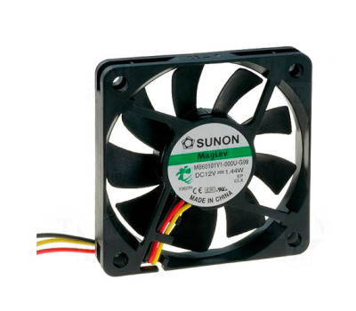 Вентилятор осевой постоянного тока SUNON MB60101V1-G99 60x60x10мм DC 12V 27м³/ч