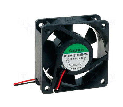 Вентилятор осевой постоянного тока SUNON PE60251B1-A99 60x60x25мм DC 12V 61м³/ч ball